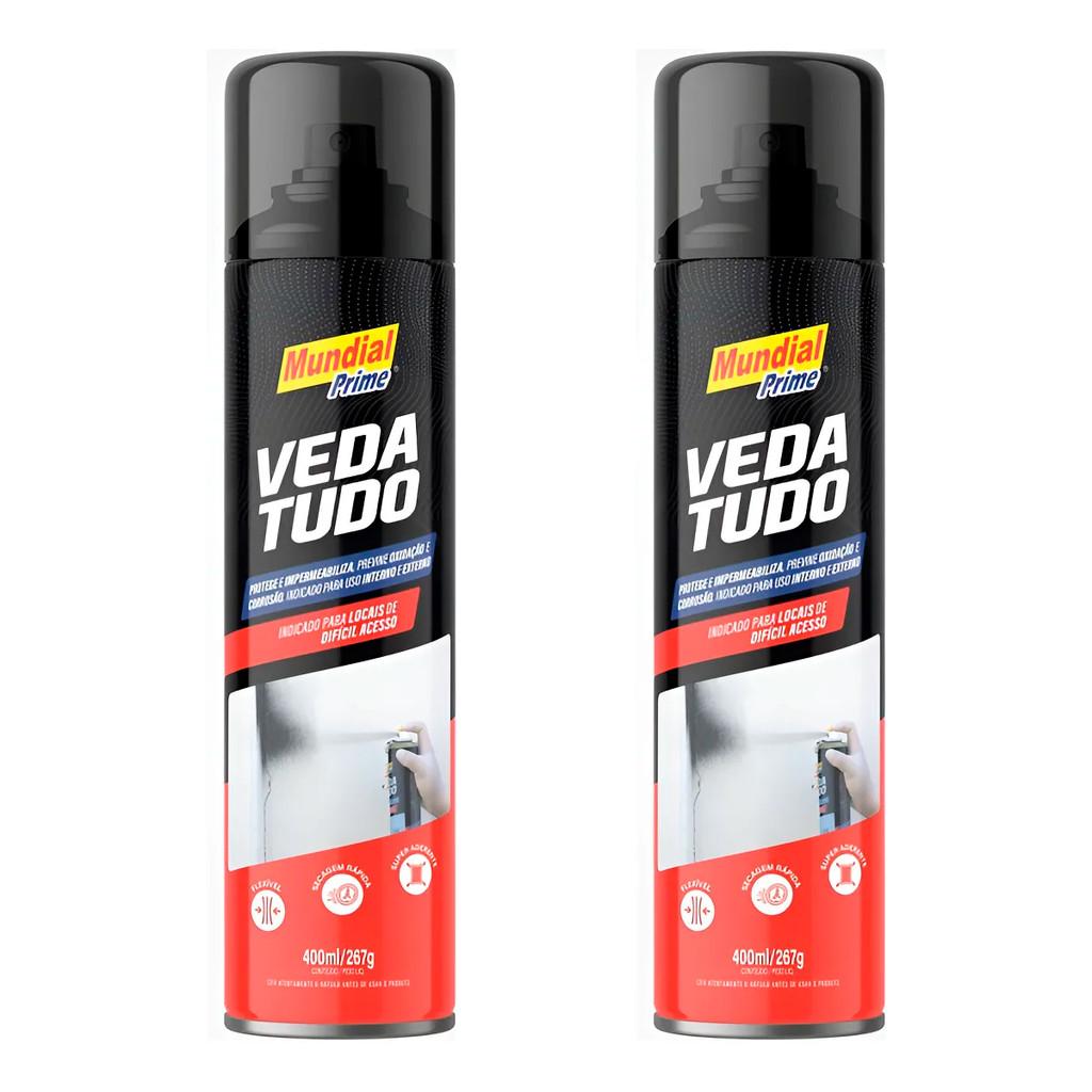 Spray Veda Tudo Impermeável Preto 400ml Mundial Prime Ae0500008 Vedação Rápida E Eficiente