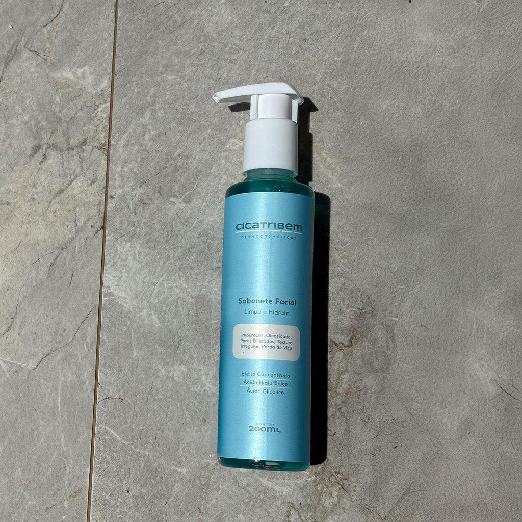 Sabonete Facial Cicatribem 200ml Limpeza Suave Com Ácido Hialurônico Toque Macio Diário