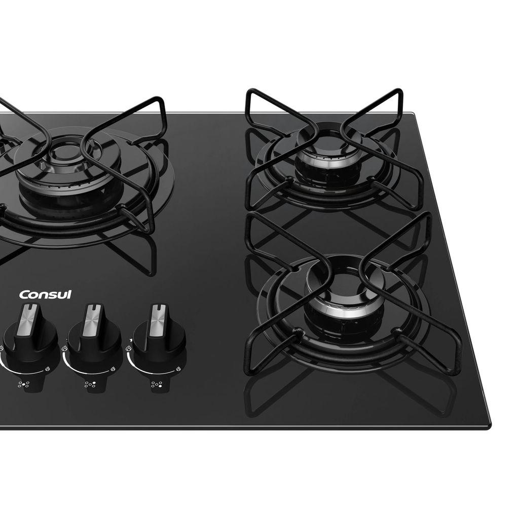 Cooktop 5 Bocas A Gás Consul Com Queimadores Especiais E Mesa De Vidro - Cds75ae