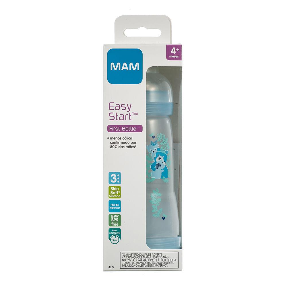 Mamadeira Mam Easy Start First Bottle Bico De Silicone Desenhos Sortidos 320ml 4+ Meses Boys Ref 4677
