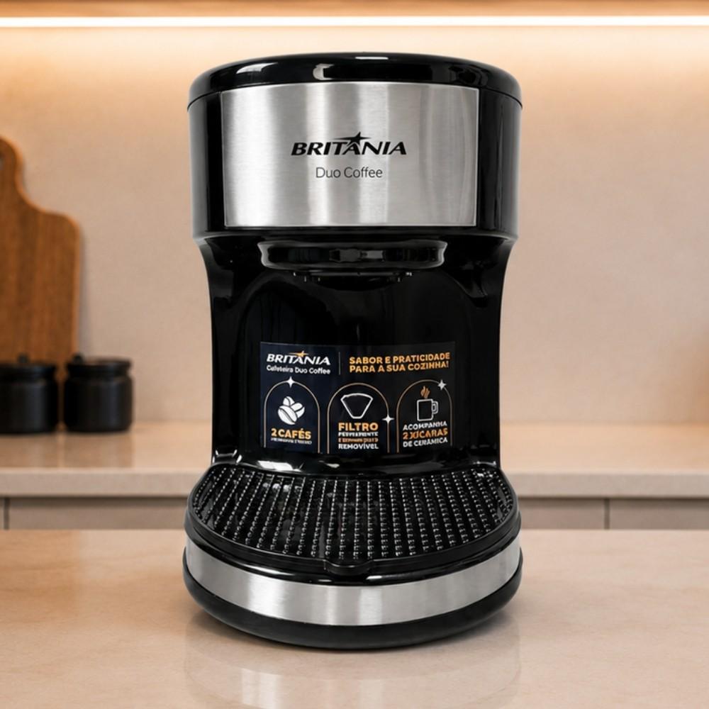 Cafeteira Britânia 450W Base Antiderrapante 127V Duo Coffee