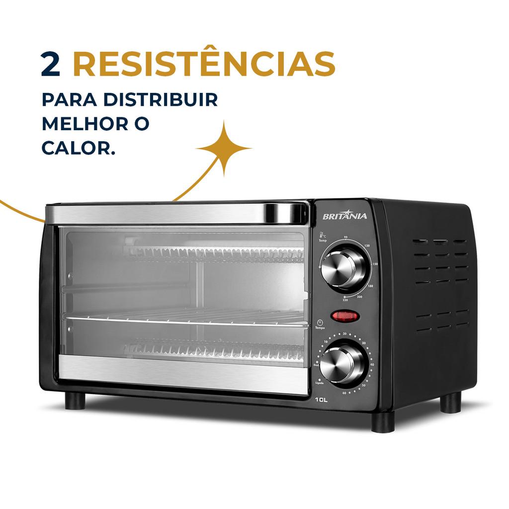 Forno Elétrico Britânia 10L Preto 2 Resistências 1050w Bfe11