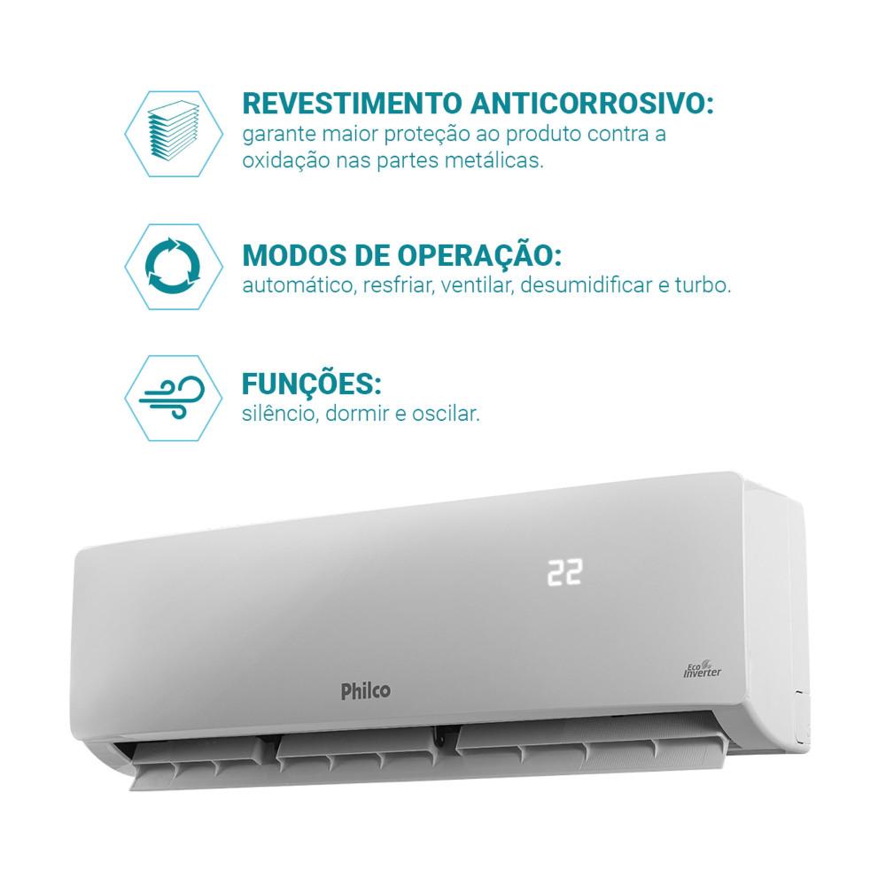 Ar Condicionado Split Philco Hi Wall Inverter 12.000 Btus/h Frio Pac12fc 220V