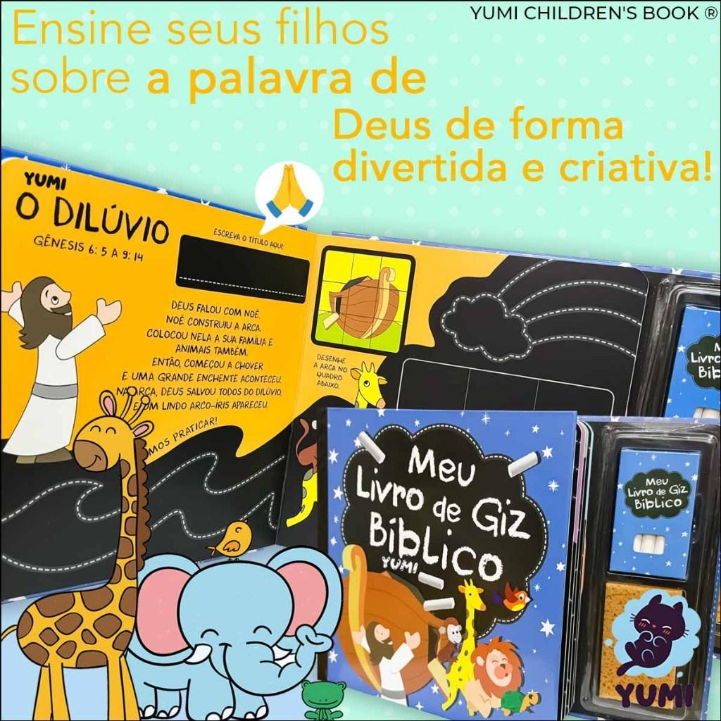 Livro Infantil Educativo Bíblico Desenhos Atividades Bíblicas Com Giz Apagável