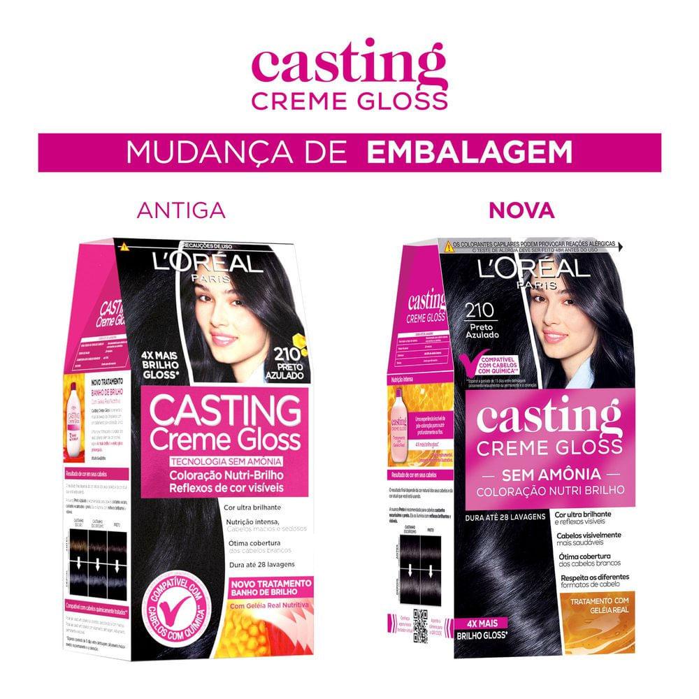Tintura Casting Creme Gloss L Oréal Paris 210 Preto Azulado
