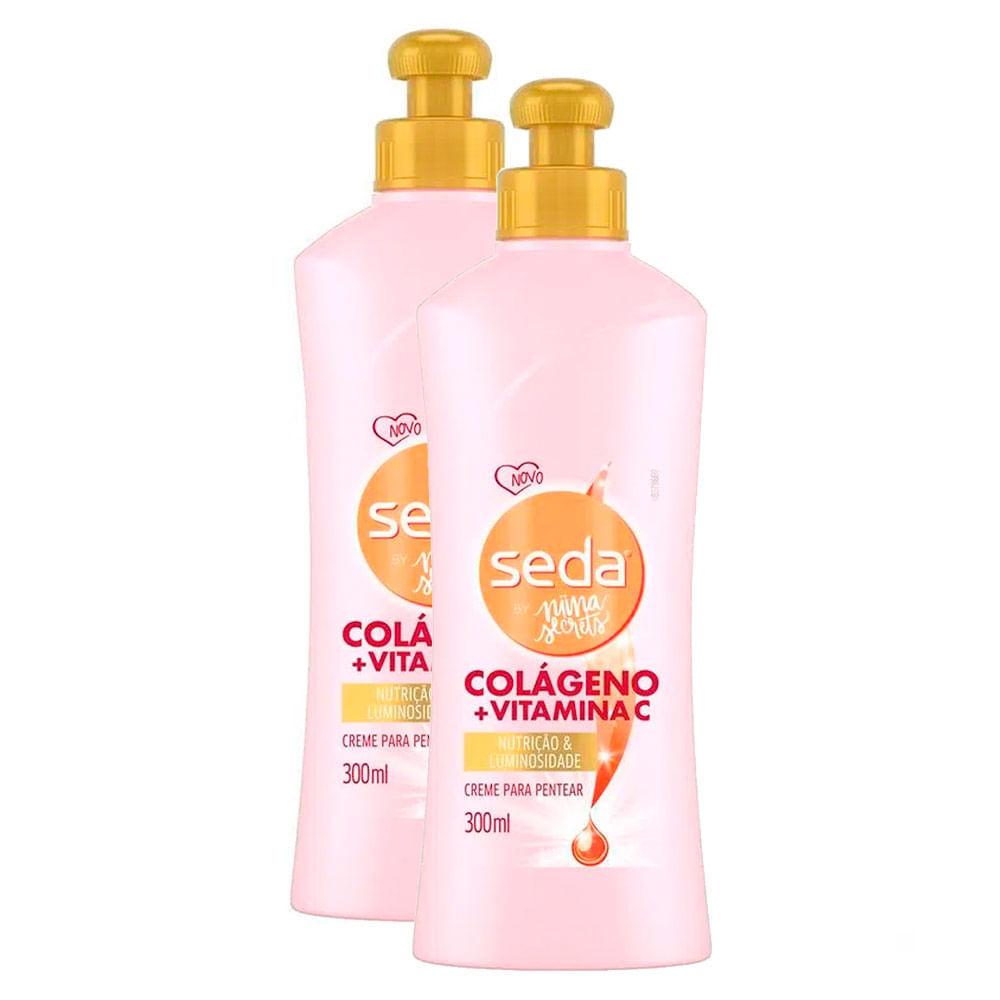 Kit 2 Creme De Pentear Seda By Niina Secrets Colágeno + Vitamina C 300ml