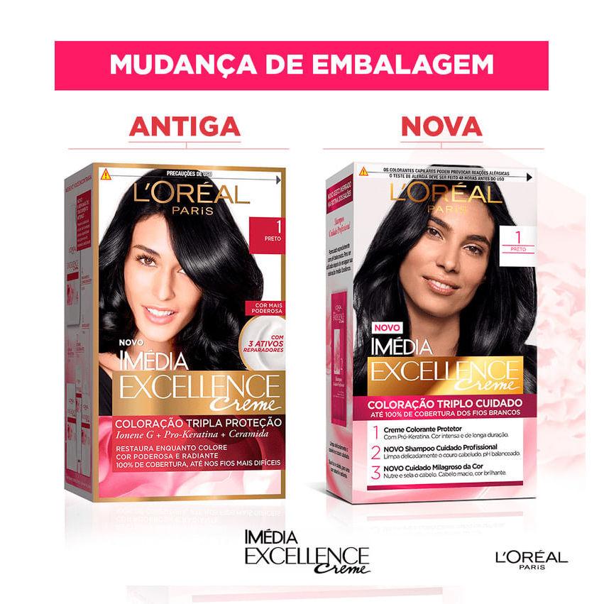 Kit Tintura Imédia Excellence L Oréal Preto 1