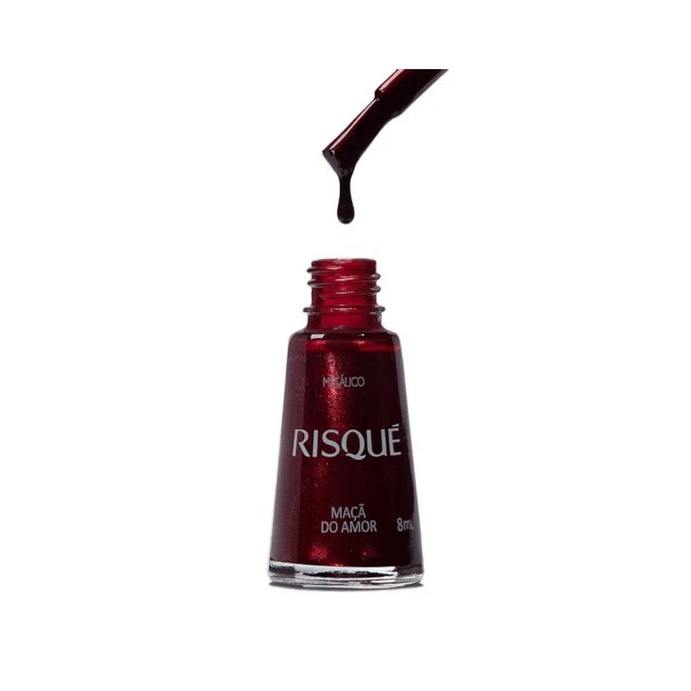 Esmalte Risqué Vermelhos Metálicos Maçã Do Amor