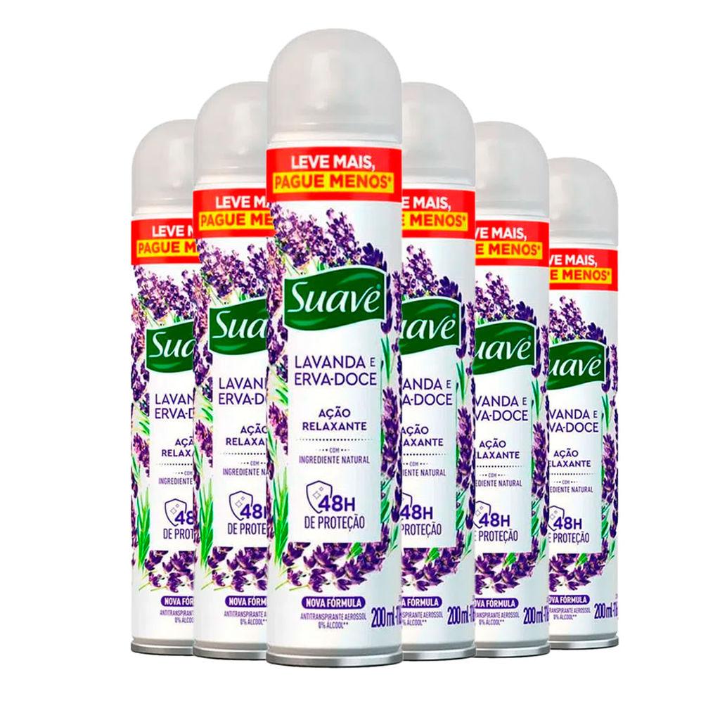 Kit Desodorante Antitranspirante Suave Lavanda E Erva Doce 200ml C/6 Unidades
