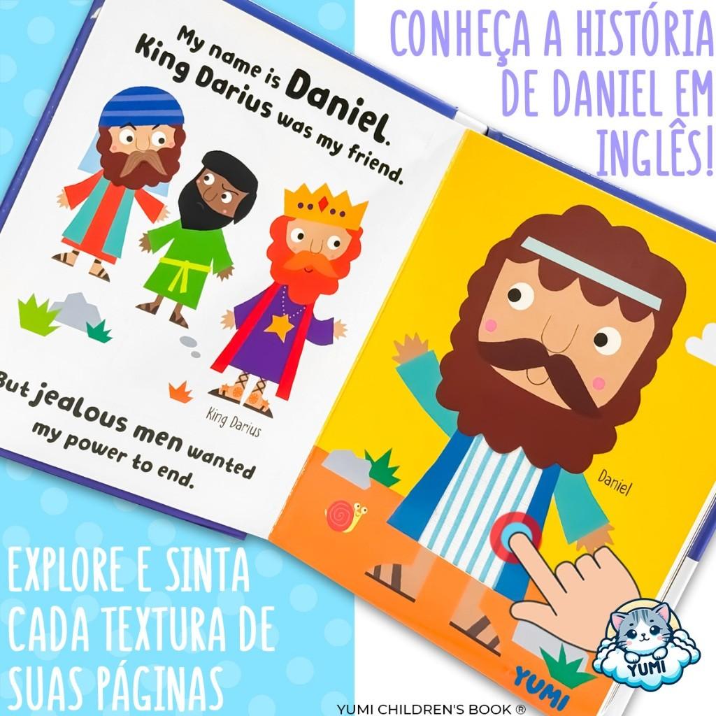 Livro Infantil Histórias Bíblicas Em Inglês Com Toque E Sinta - Daniel And The Lions Bíblia Sensorial