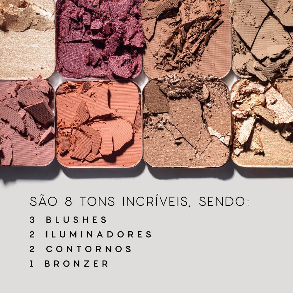 Kit Paleta Multifuncional Face Palette + Nécessaire Puffer (2 Produtos)