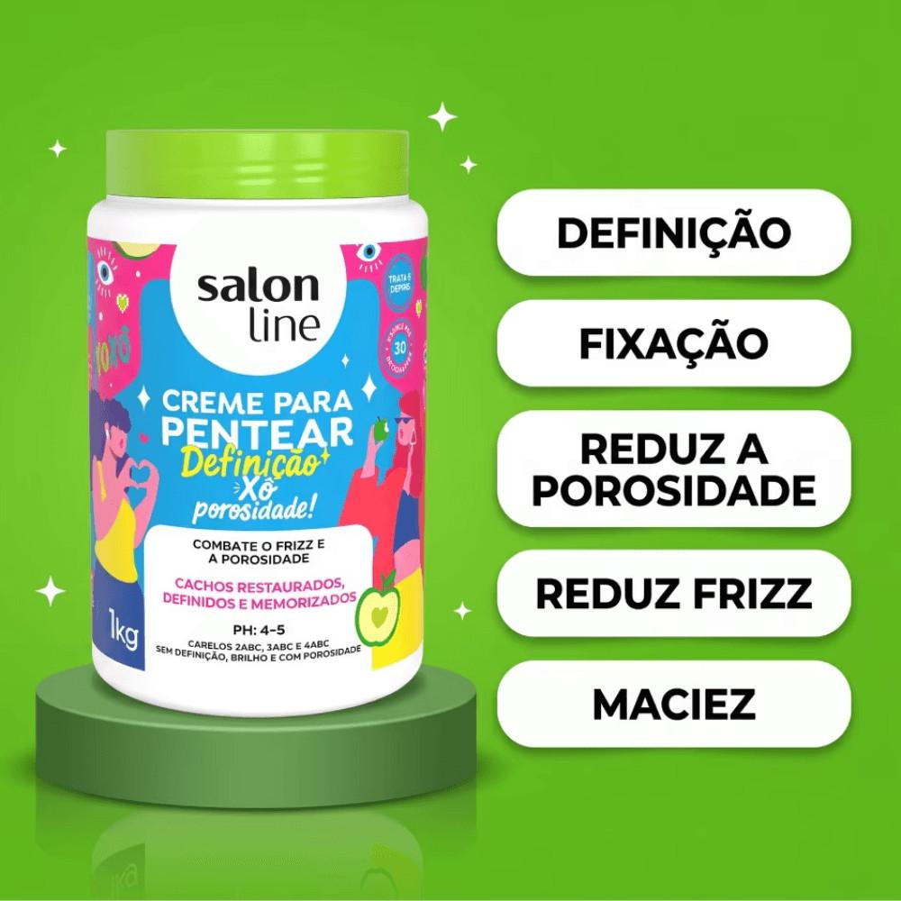 Creme Para Pentear Salon Line Xô Porosidade Definição E Selagem Máxima 1kg