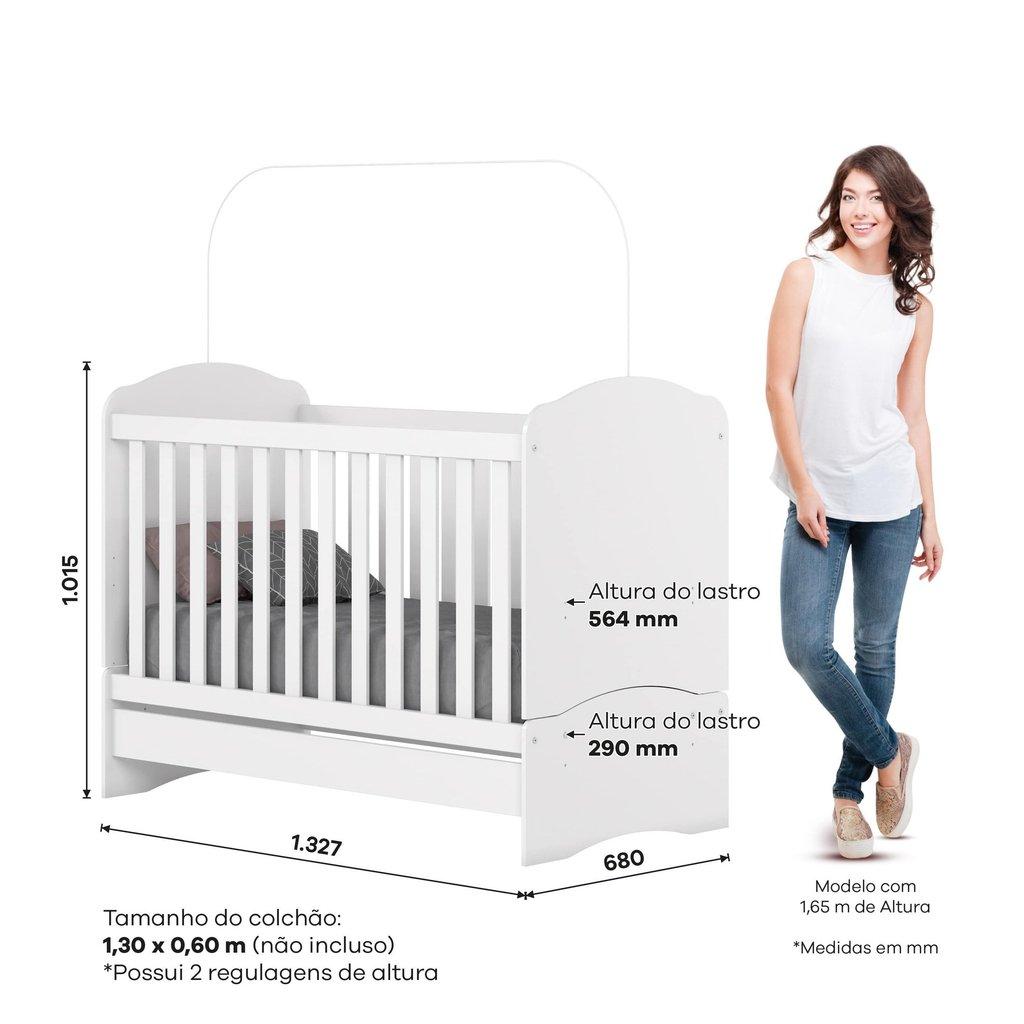 Berço Mini Cama Bala De Menta Branco