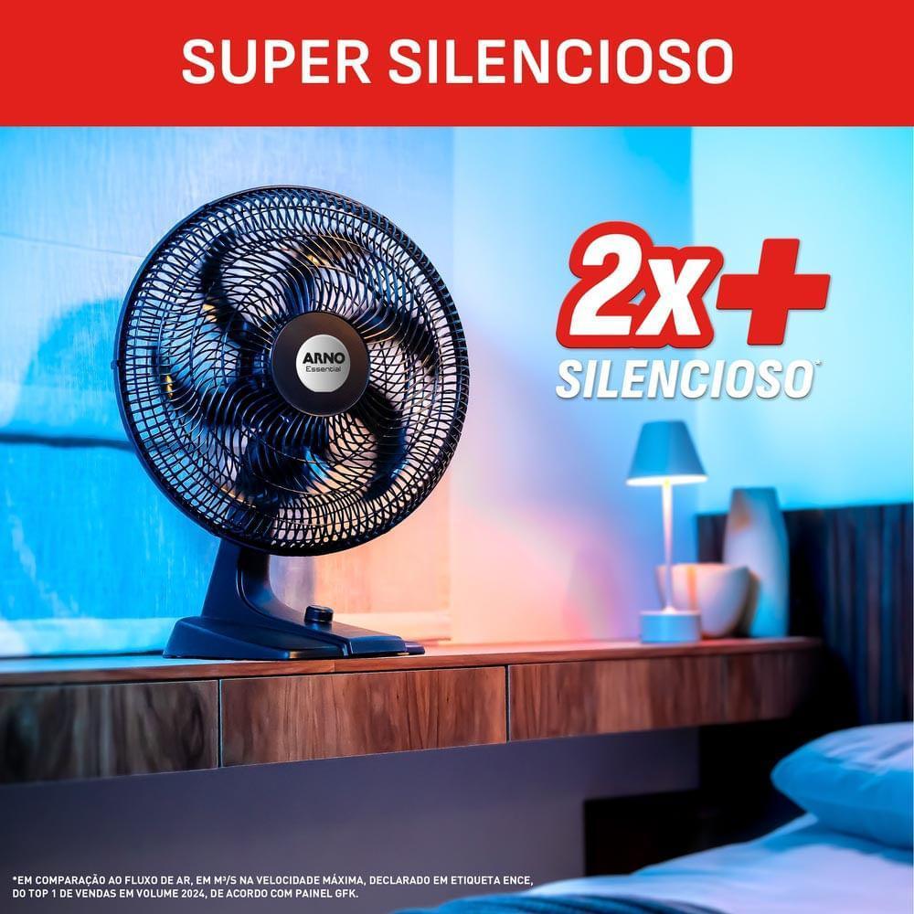 Ventilador De Mesa Arno 40cm VE2E Essencial Preto 127v