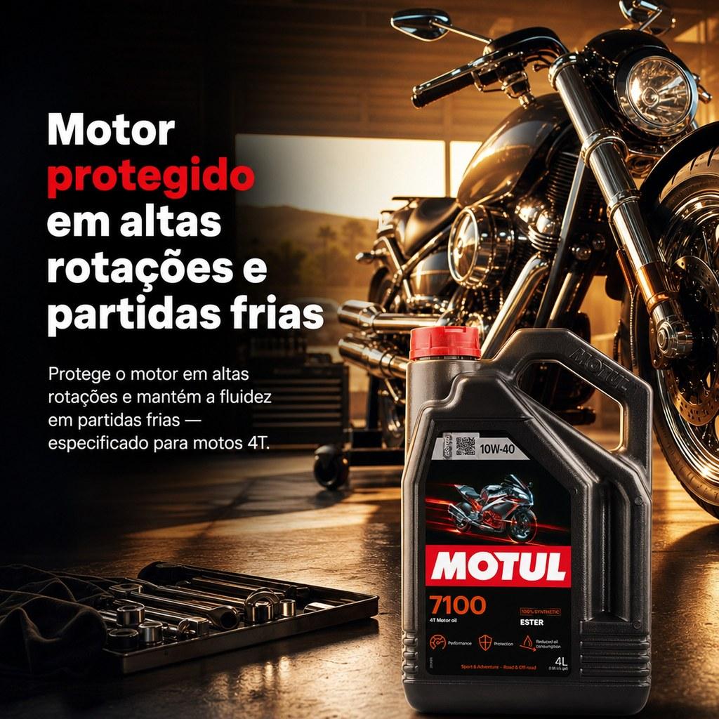 Óleo De Motocicleta Motul 7100 4t 10w-40 4l 100 Sintético