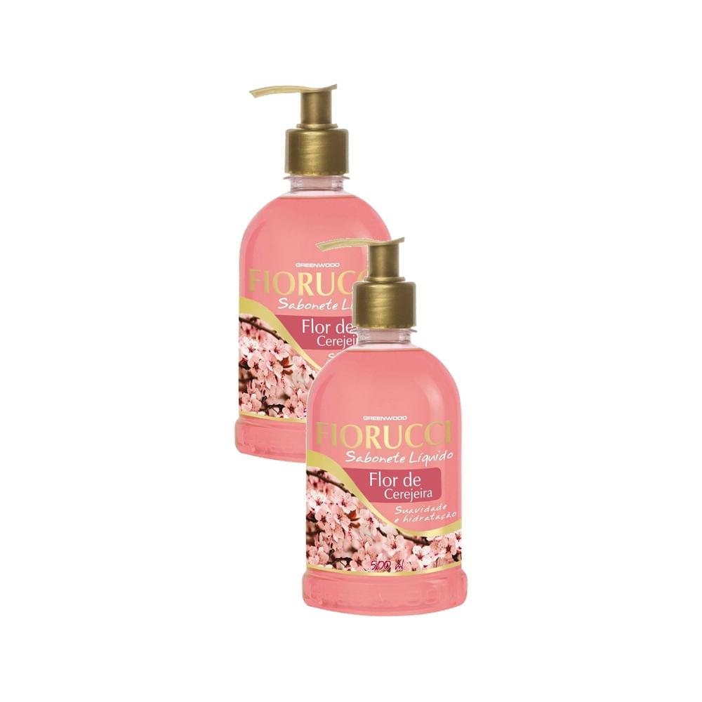 Kit 2 Sabonete Líquido Fiorucci Flor De Cerejeira Com 500ml