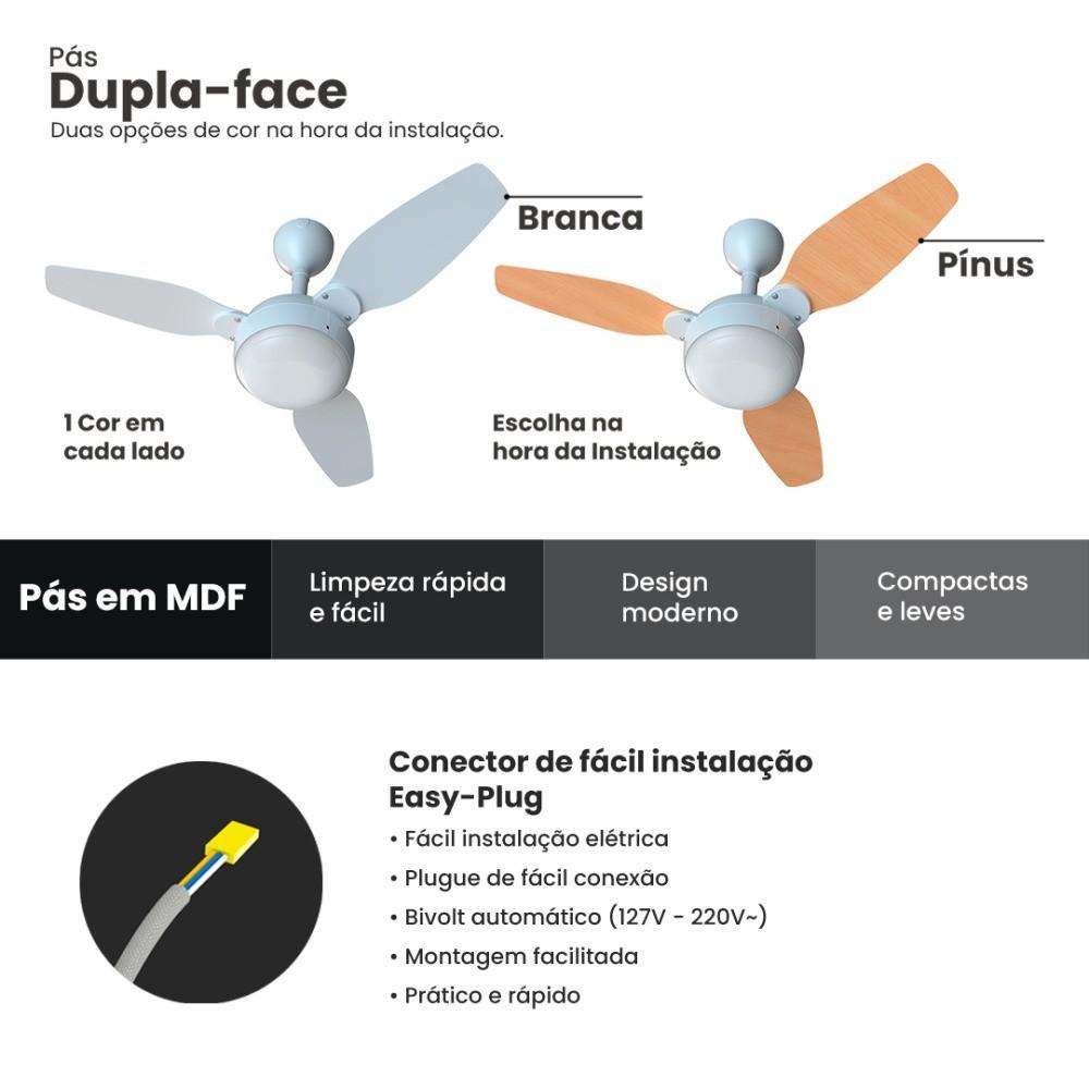 Ventilador De Teto 3 Pás Inverter Dupla Face Com Controle Remoto - Legacy Ventisol