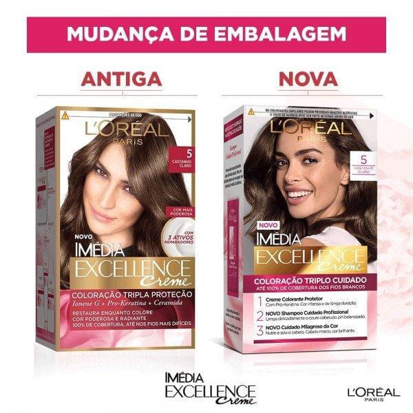 Kit Tintura Imédia Excellence L Oréal Castanho Claro 5