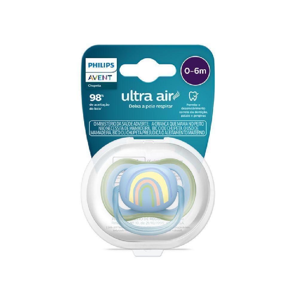 Chupeta Philips Avent ULTRA Air 0 Á 6 Meses Azul Com Estampa 1 Unidade