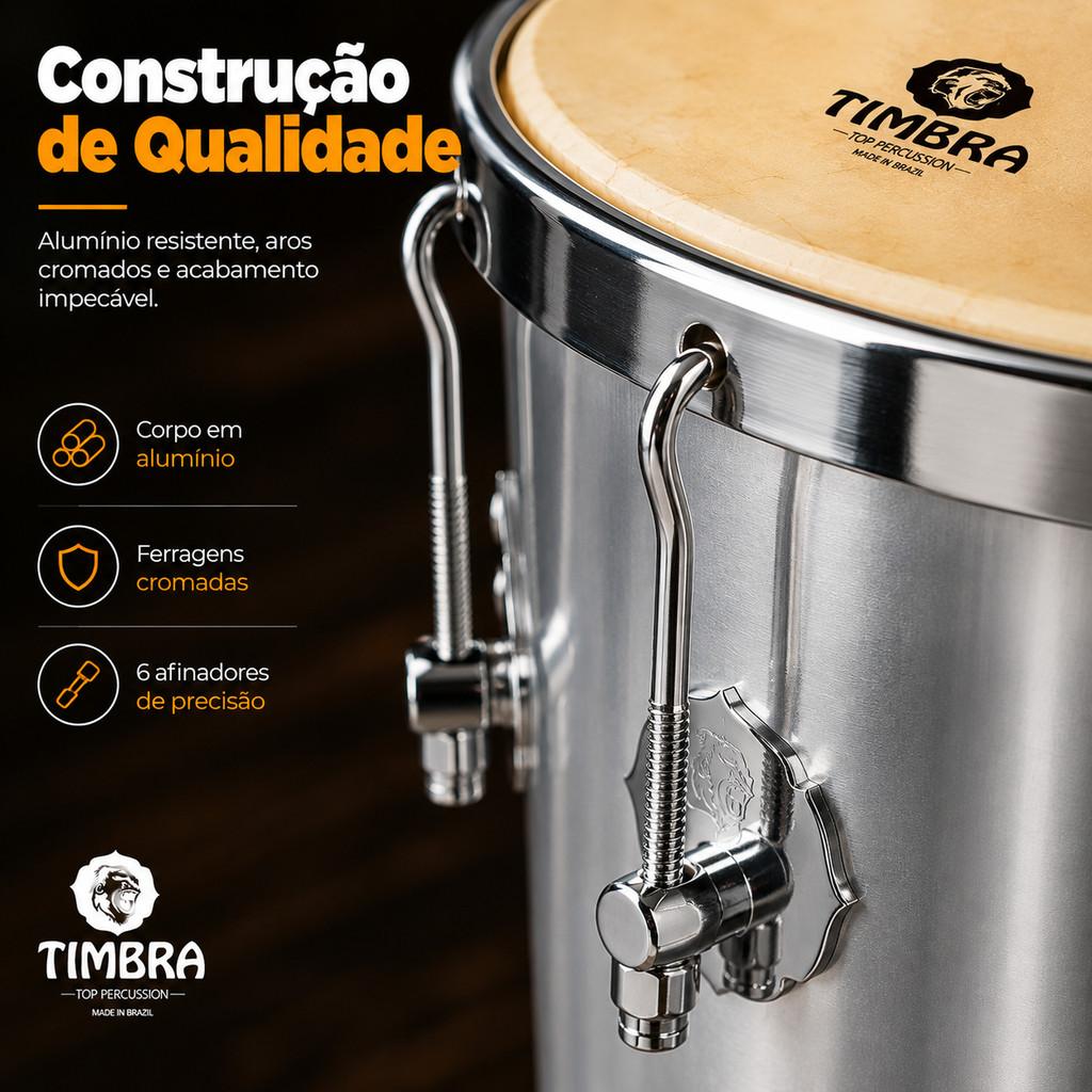 Tantan Reto Timbra 12 Polegadas X 50cm Aluminio Pele Animal
