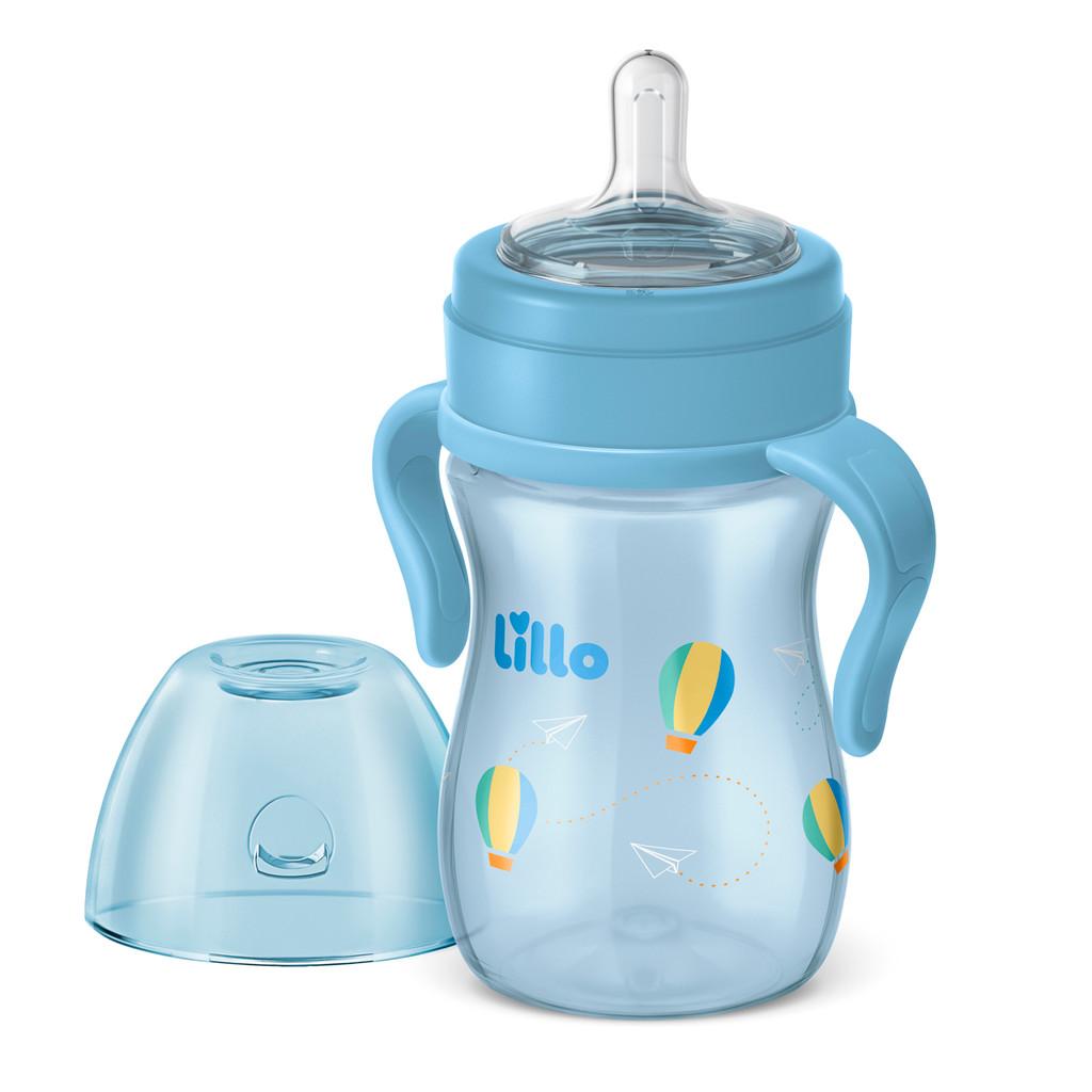 Mamadeira Com Alça Super Evolution 240ml Azul - Lillo