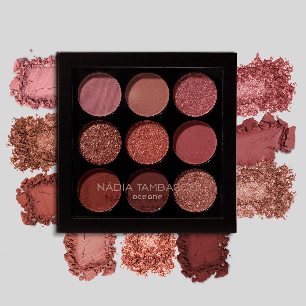 Kit Paleta De Sombras To Go Nude + Brilho Labial Luxe Nádia Tambasco By Océane (2 Produtos)