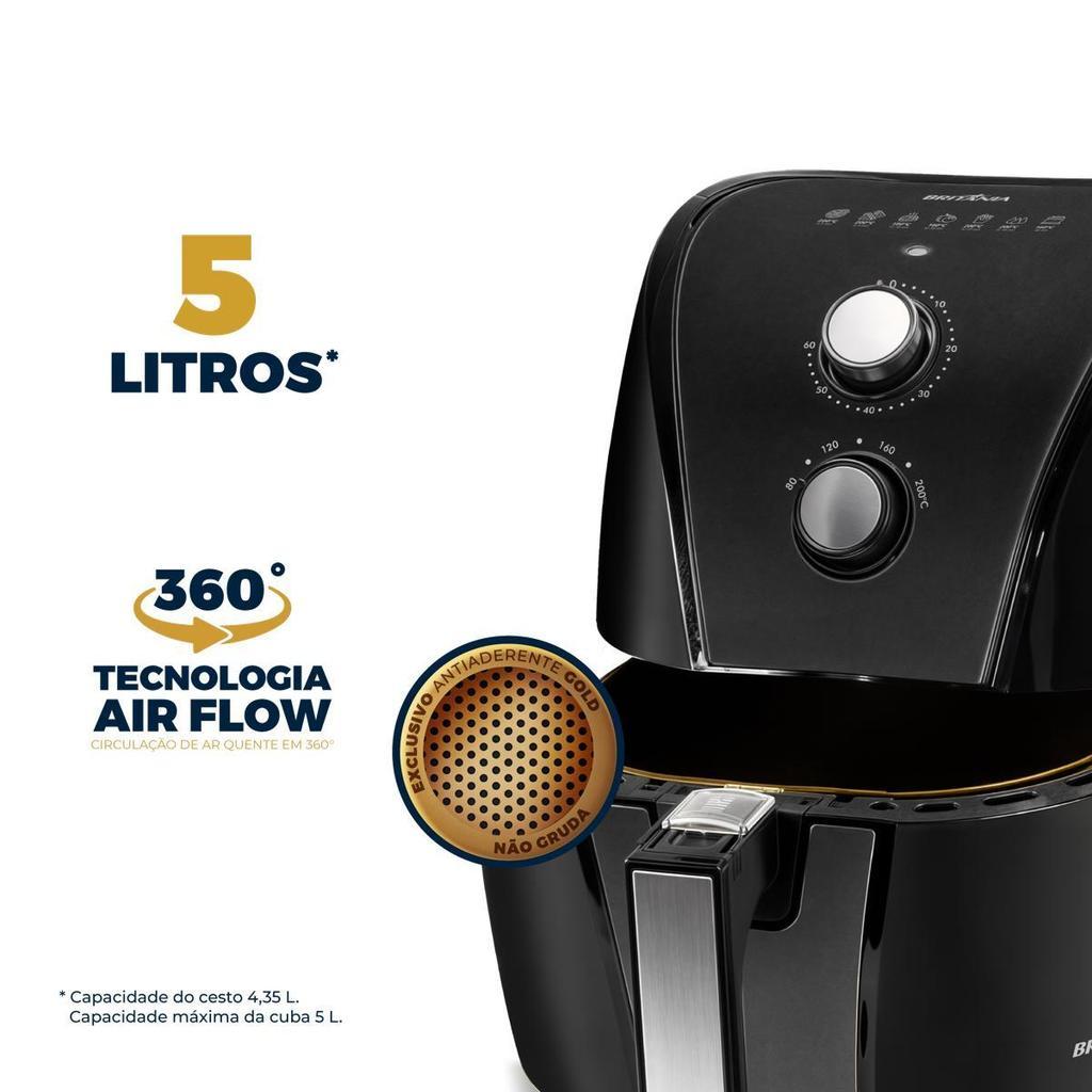 Air Fryer Britânia 5L Antiaderente Gold 1500w Baf45a