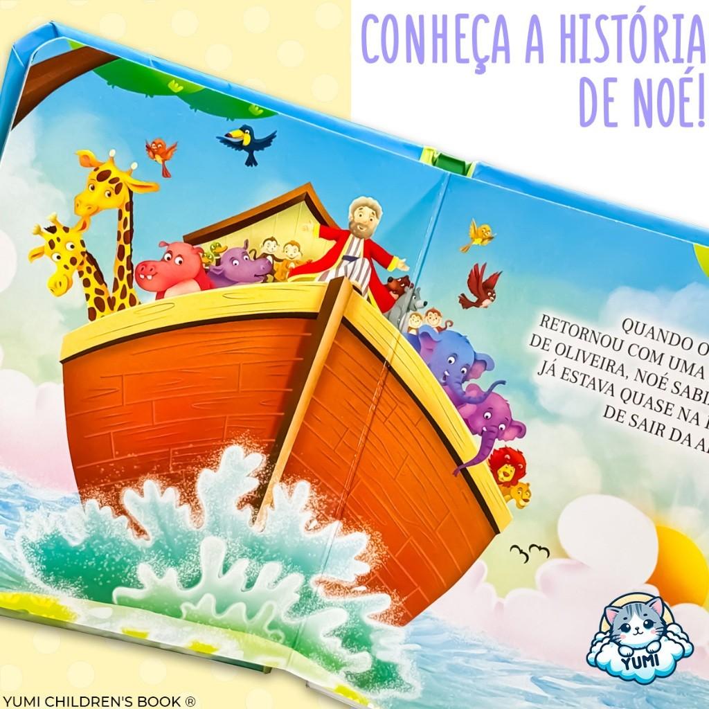 Livro Infantil Educativo A Arca De Noé Capa Dura 0 A 8 Anos Histórias Da Bíblia Almofadado Folhas Duras Premium