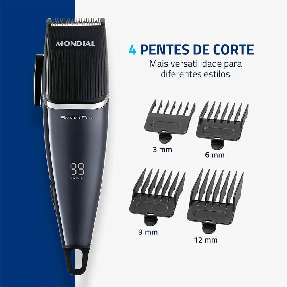 Máquina De Cortar Cabelo E Barba Com 8 Acessórios Smartcut - Cr-11-bi - Mondial