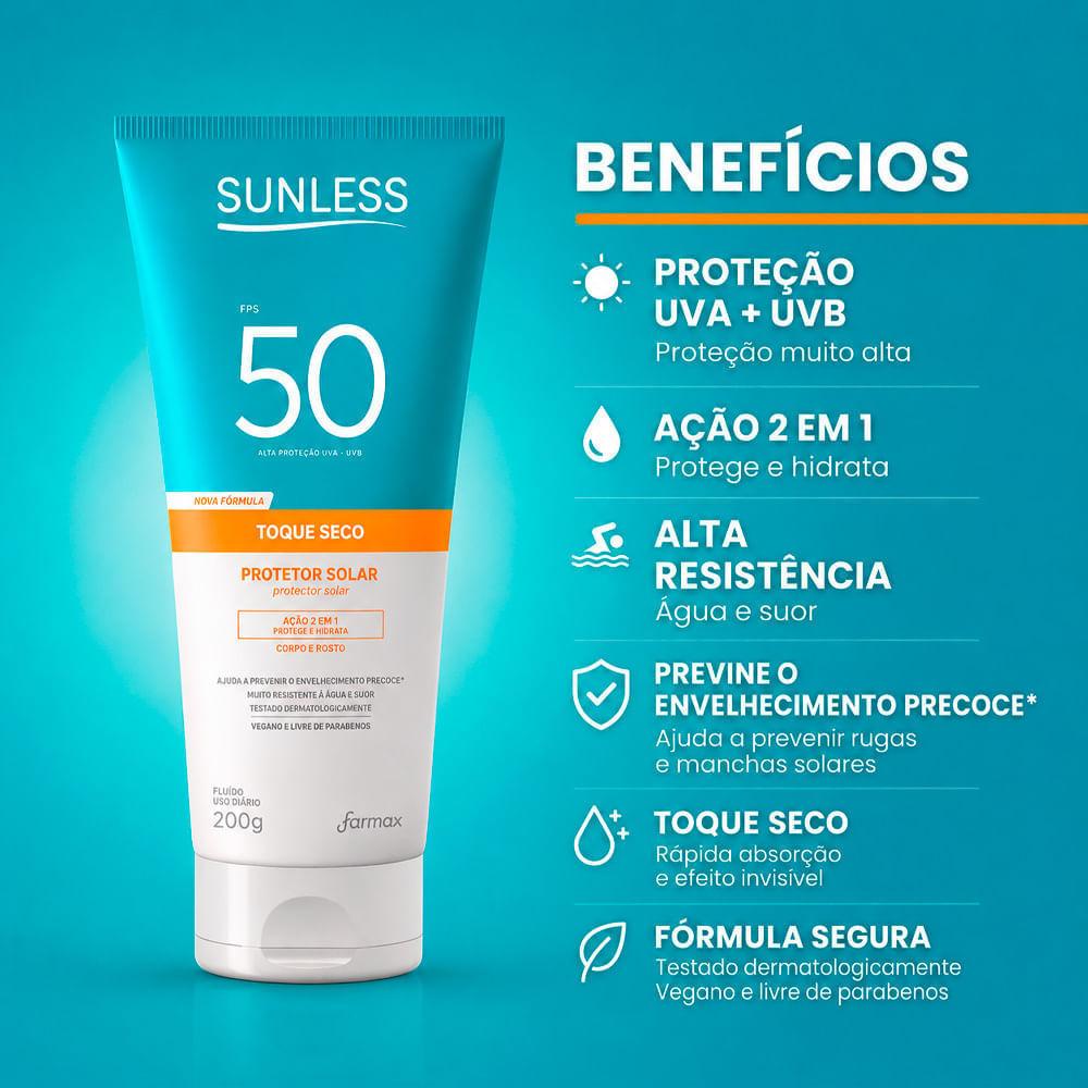 Protetor Solar Sunless Toque Seco Fps50 200g