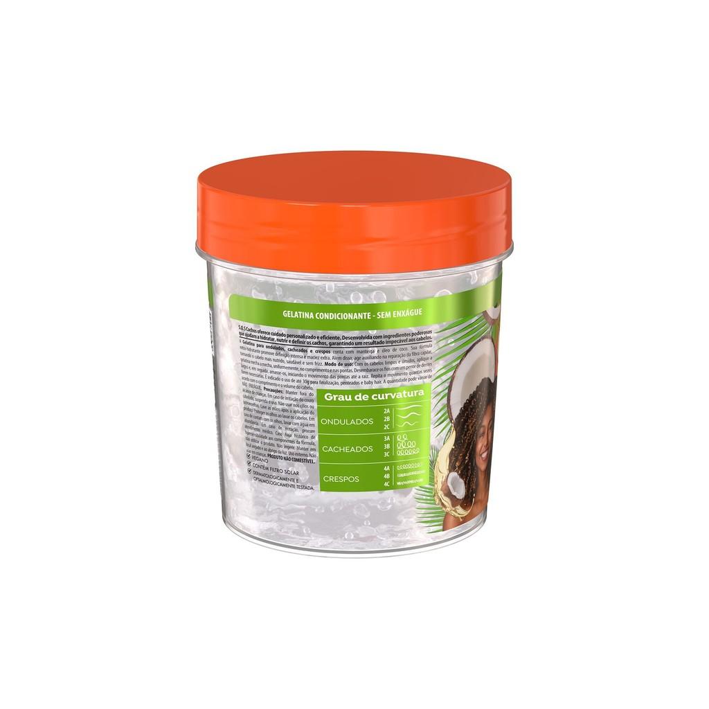 Gelatina Ativadora De Cachos Hidratação Sos Cachos Óleo De Coco 400g