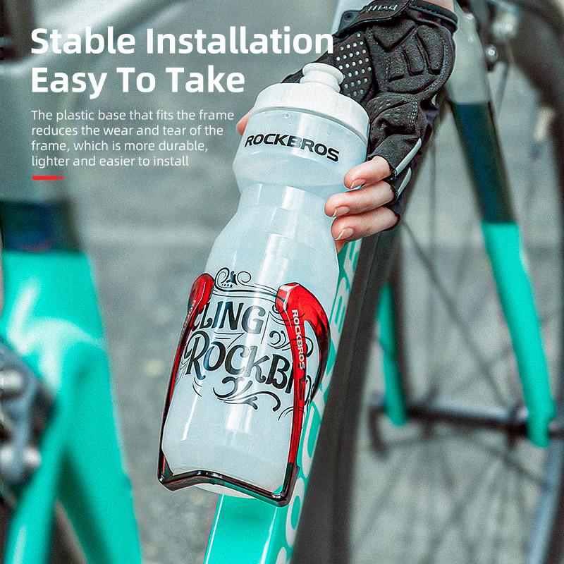 Conjunto De Gaiola Para Garrafa De Bicicleta Rockbros Universal + Suporte Água Adaptador De Silicone 2 Peças