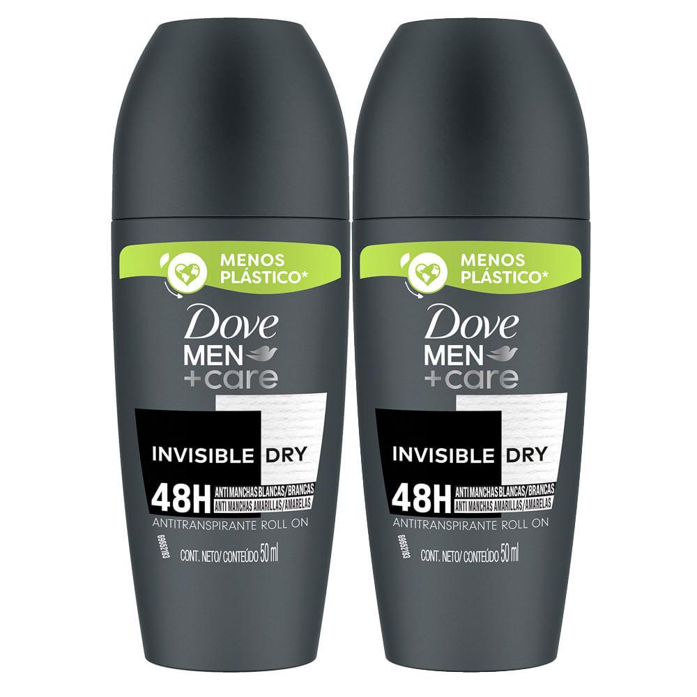 Kit 2 Desodorante Dove Men + Care Invisible Dry Roll-on Antitranspirante 48h Com 50ml