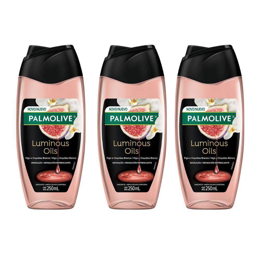 Kit 3 Sabonete Líquido Palmolive Luminous Oils Sensação Refrescante 250ml