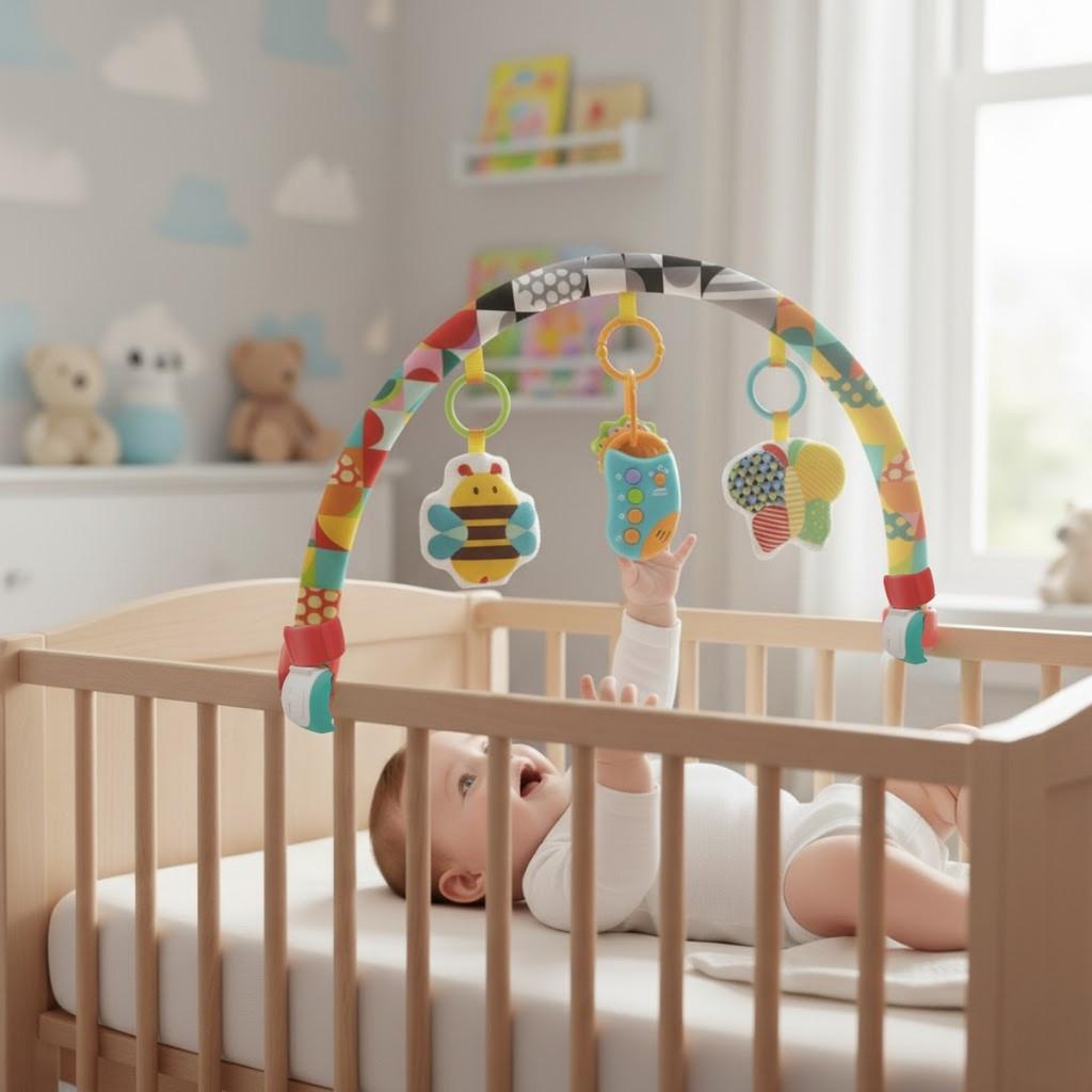 Móbile Arco Musical Bebê Carrinho Berço Let S Play Maxi Baby