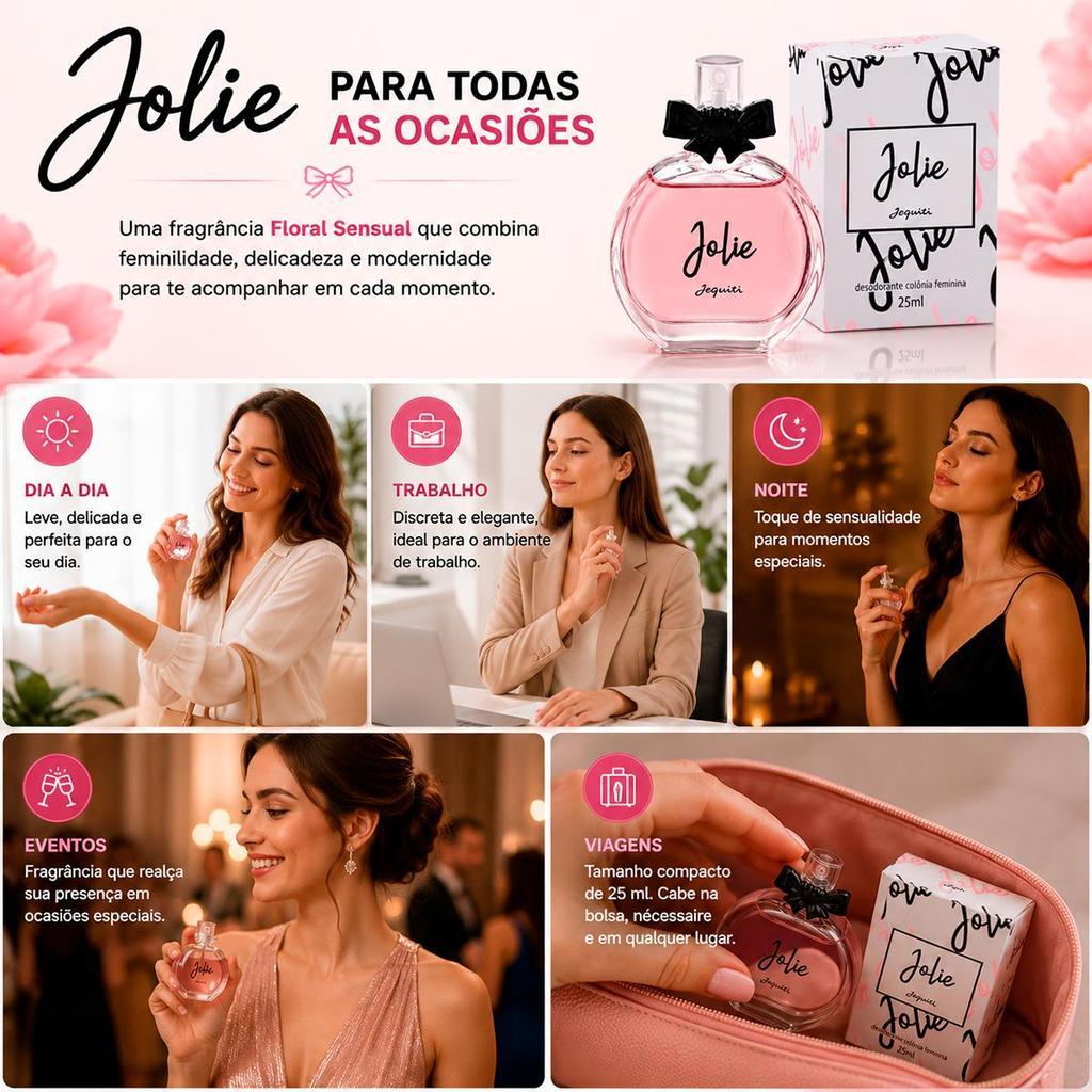 Desodorante Colônia Feminina Jolie Floral Sensual 25 Ml - Jequiti