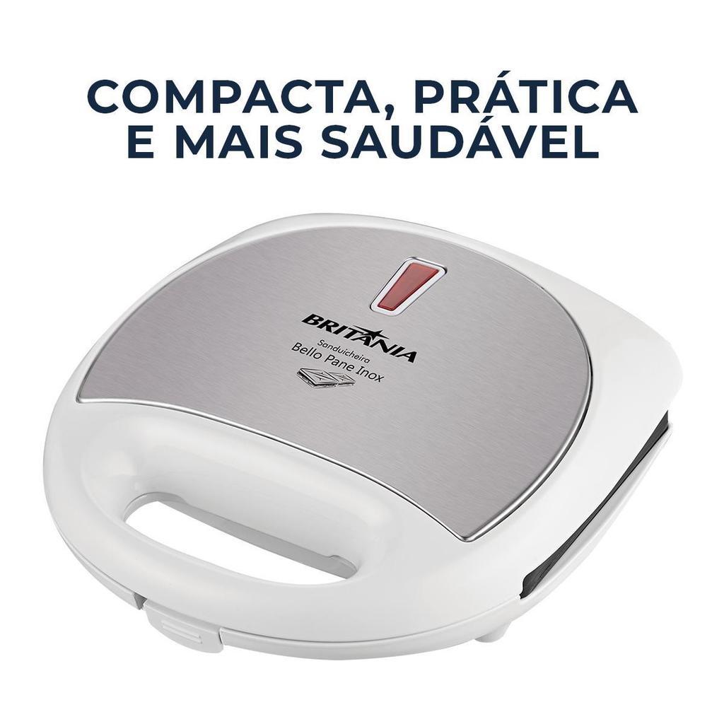 Sanduicheira Britânia Bello Pane Antiaderente Inox 750W