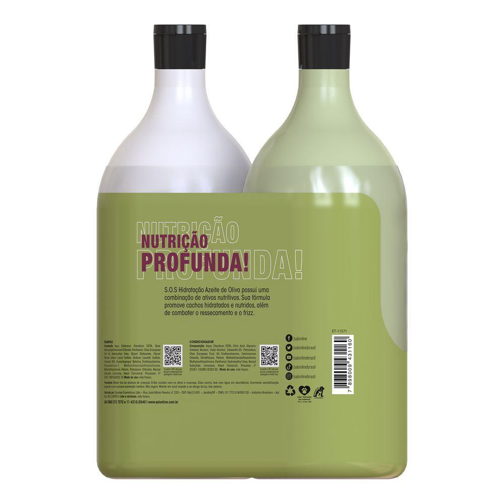 Kit Shampoo E Condicionador Salon Line Sos Hidratação Azeite De Oliva 1L