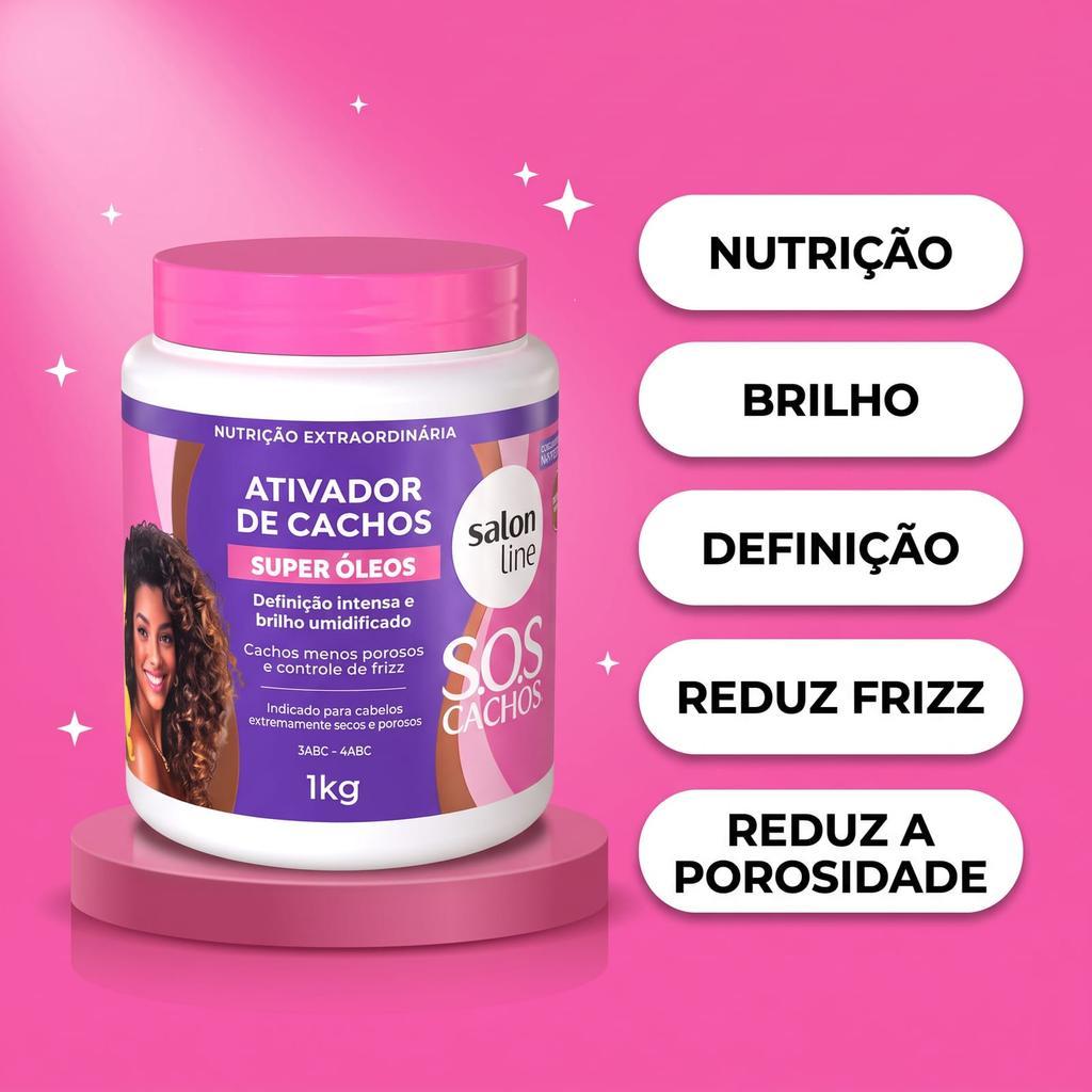 Ativador De Cachos Sos Cachos Super Óleos Salon Line 1kg