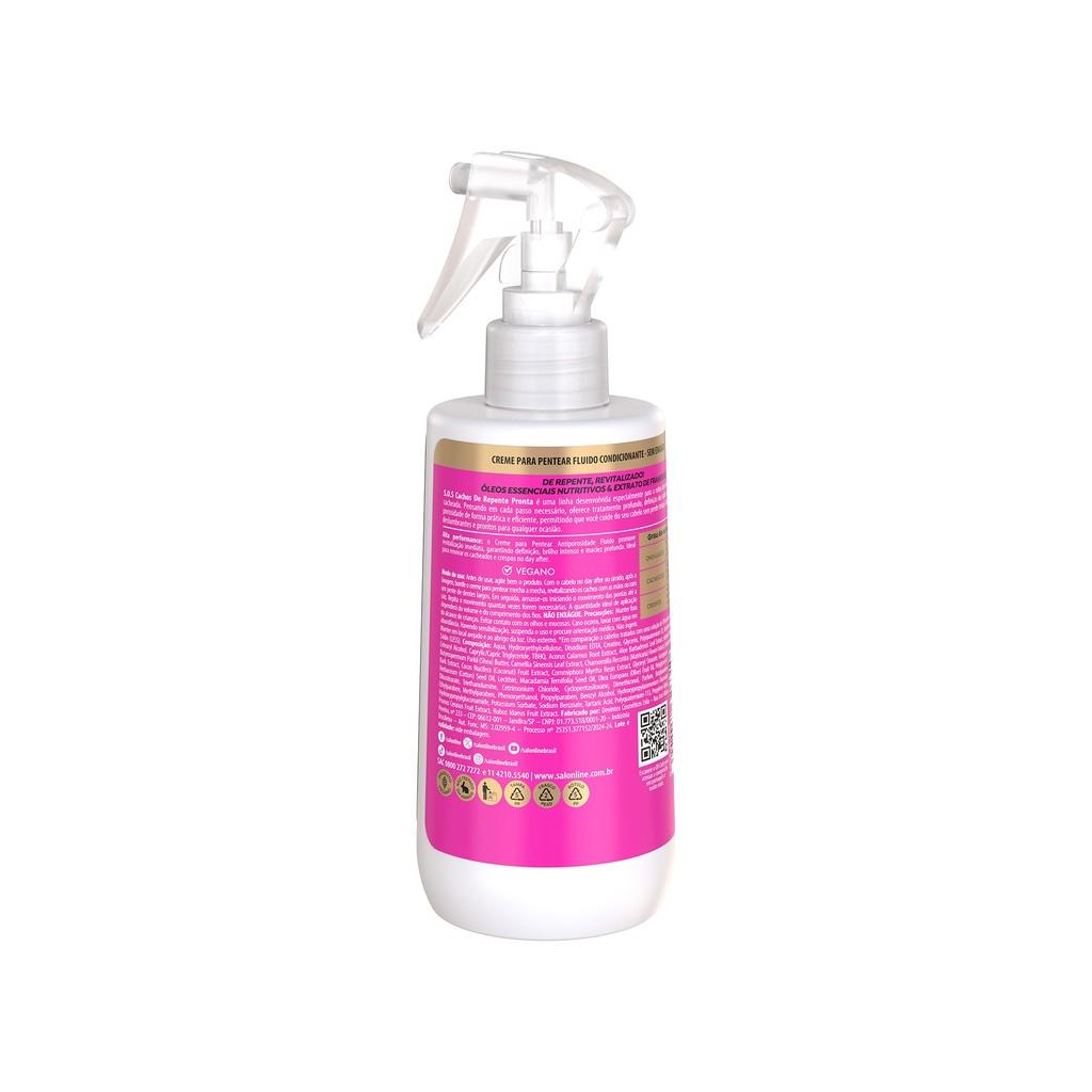 Kit Creme Para Pentear Fluido + Óleo Reparador + Acidificante Super Brilho Sos Cachos De Repente Pronta