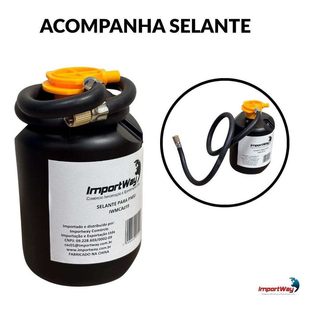 Mini Compressor De Ar Automotivo 300psi 20l/min Com Selante Importway Portátil Ideal Para Carro E Moto