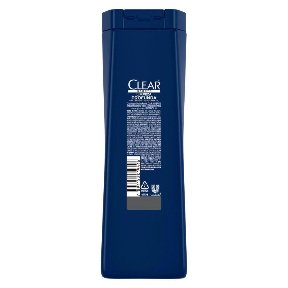 Shampoo Anticaspa Clear Sports Men Limpeza Profunda 400ml