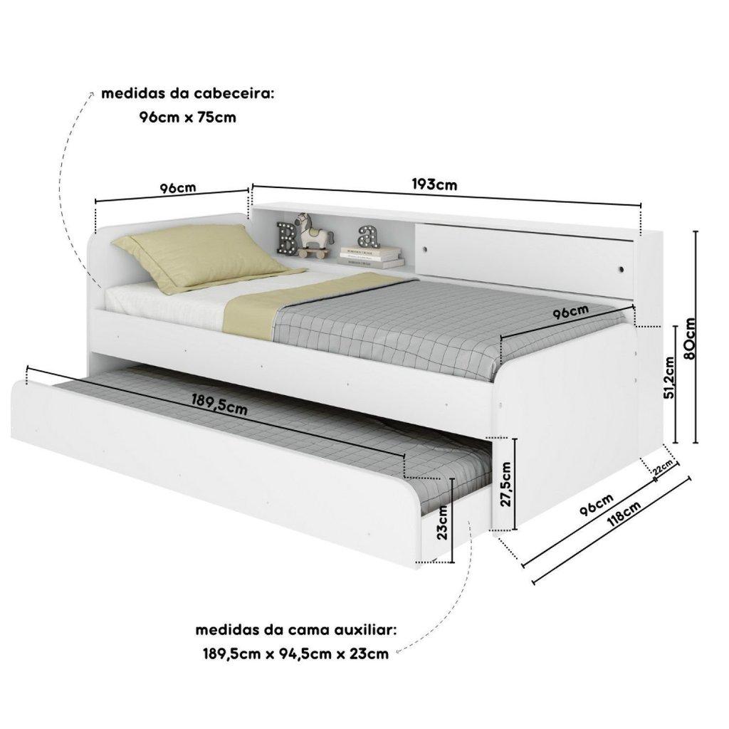 Bicama Infantil Com Modulo Lateral Caracol Branco