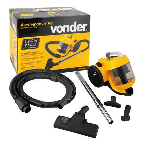Aspirador De Pó 2 Litros Compacto E Potente 1200w Com Sistema De Filtragem 3 Etapas Vonder