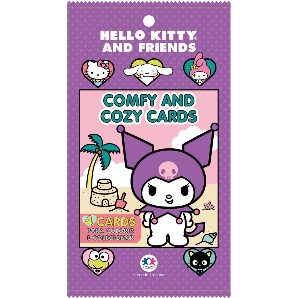Livro Hello Kitty - Comfy And Cozy 4 Cards Para Colorir E Colecion
