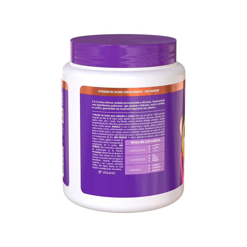 Kit Com 2 Ativadores De Cachos + Gel Definidor Sos Cachos Salon Line