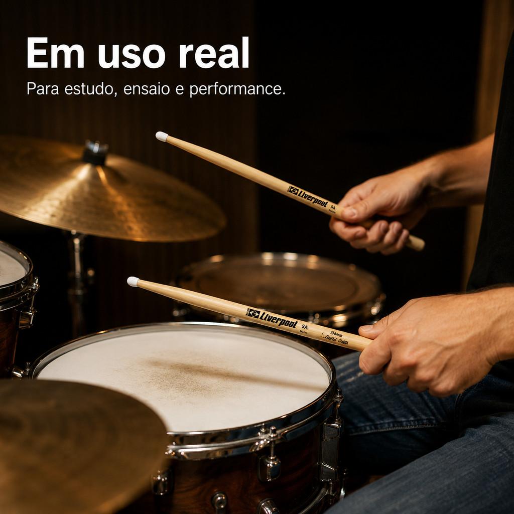 Baquetas Liverpool Classic Series 5A Marfim Ponta Nylon Par