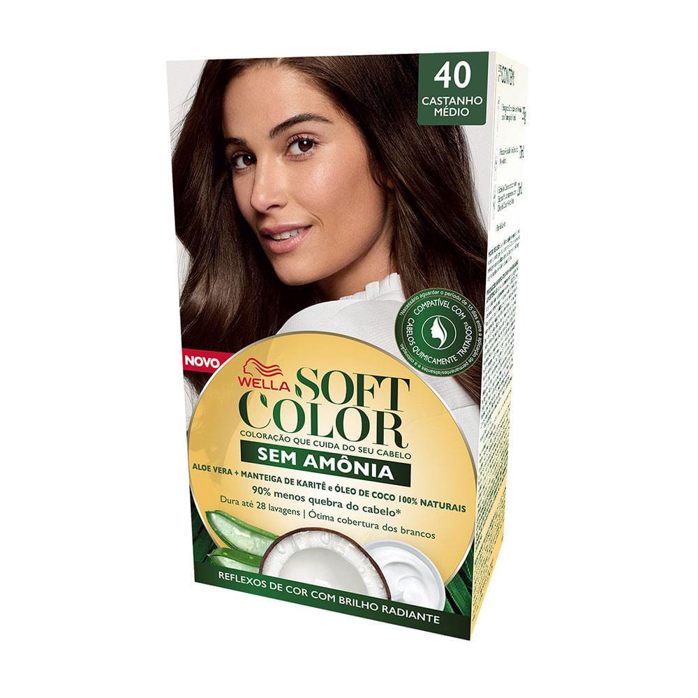 Tintura Soft Color Sem Amônia Castanho Médio 40 Kit