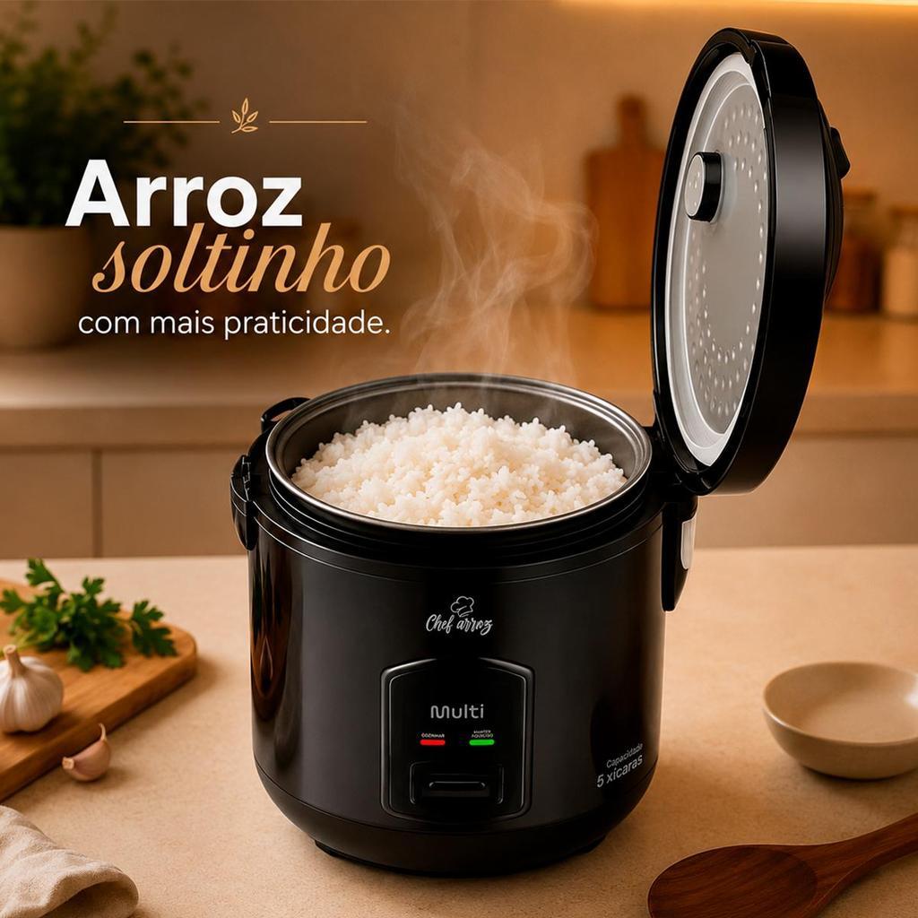 Panela De Arroz 5 Xícaras Função Manter Aquecido Multi 1L 400W GO00 - Multilaser