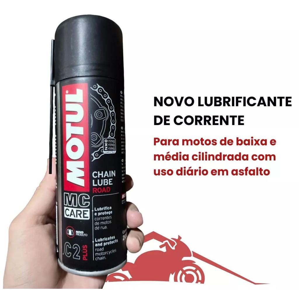 Kit Lubrificante Motul C2 Para Corrente Moto Bike 200ml + 1 Escova Limpa Corrente